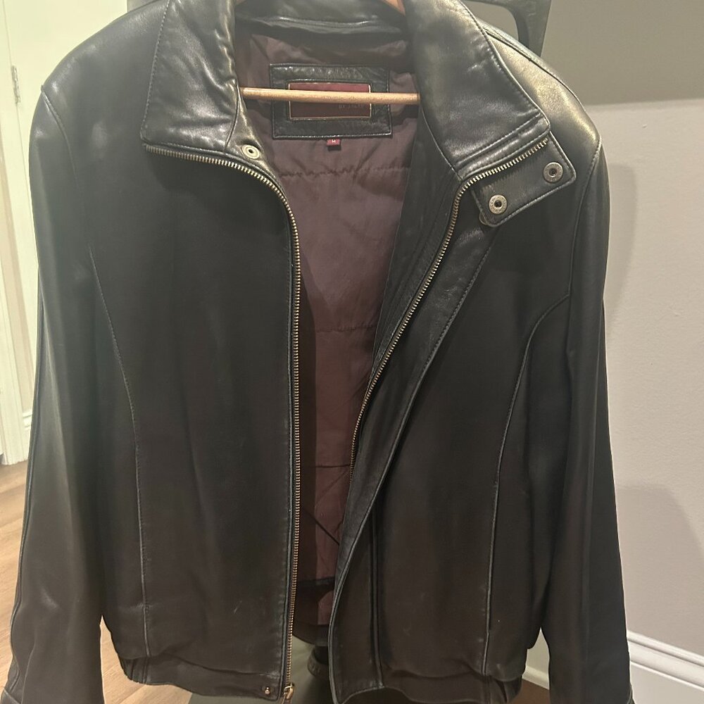 Vintage Leather Bomber Jacket (Couture by J. Park) - Black - Medium
